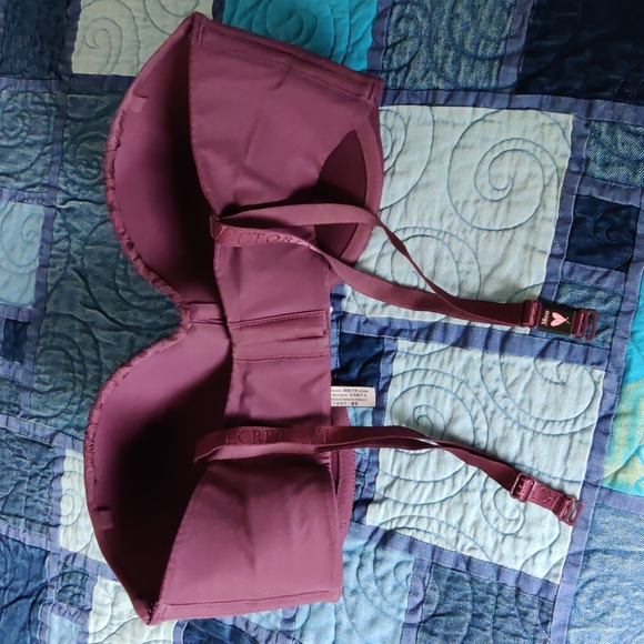 NEW Body by Victoria 38DD Strapless Removable Strap Underwire Bra, Kir/Burgundy - Picture 2 of 7